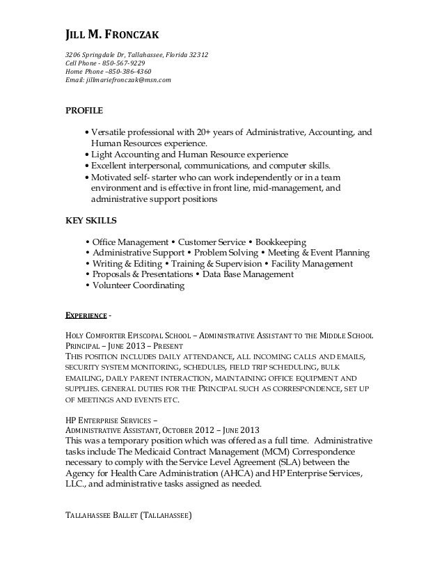 Jill Marie Fronczak Newest Resume 2