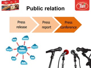 Public relation
Press
report
Press
conference
Press
release
 
