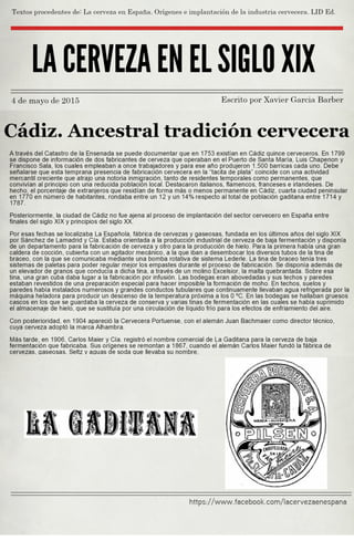 Cádiz. Ancestral tradición cervecera