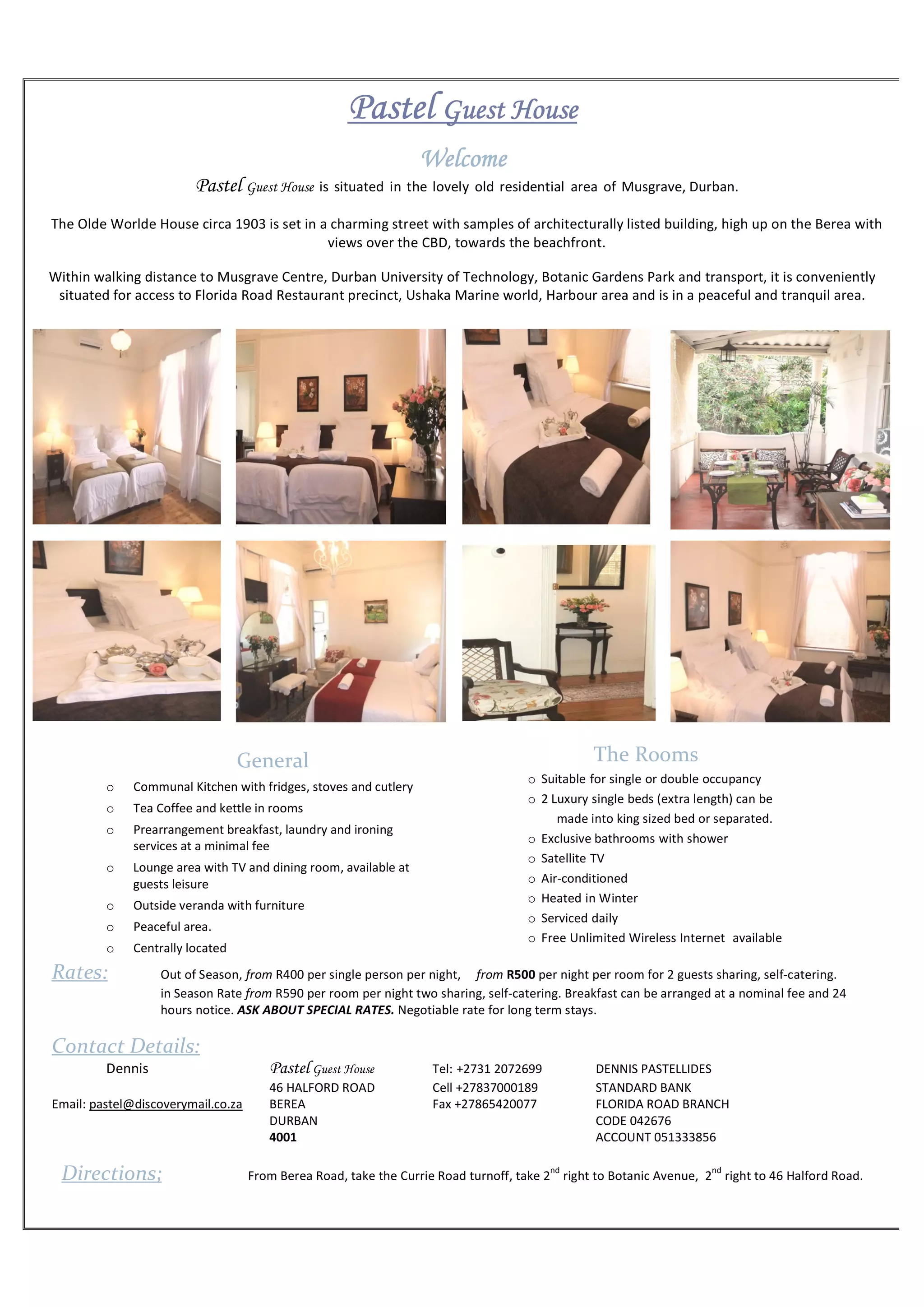 Pastel Guest house pamphlet 2015 PDF