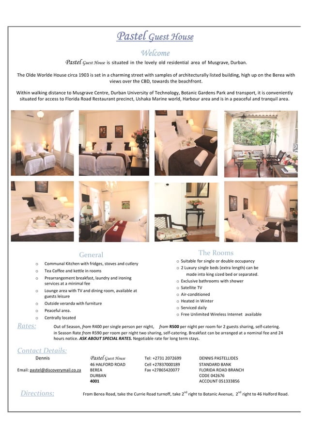 Pastel Guest house pamphlet 2015 PDF