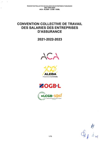 Convention collective de travail des salariés des entreprises d'assurance