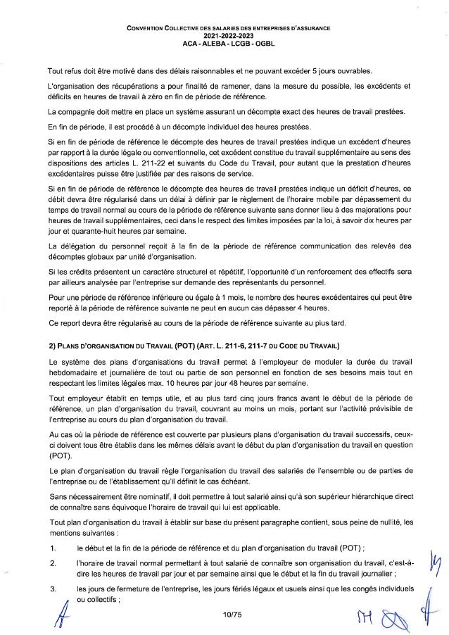 Convention collective de travail des salariés des entreprises d'assurance