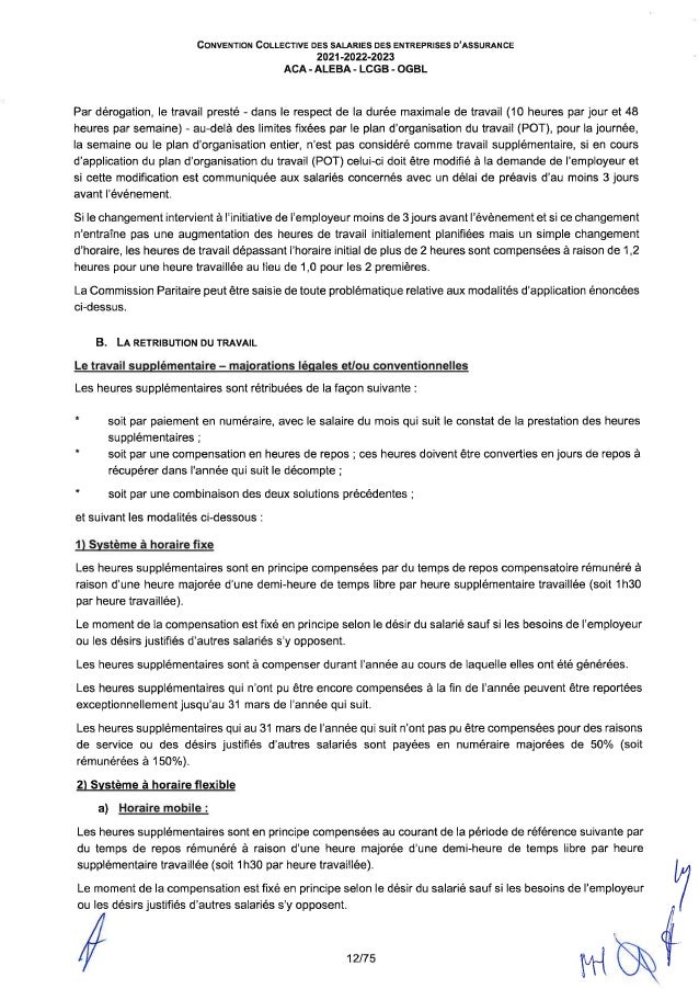 Convention collective de travail des salariés des entreprises d'assurance
