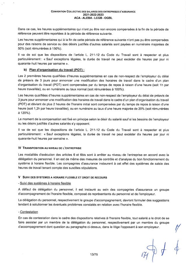Convention collective de travail des salariés des entreprises d'assurance