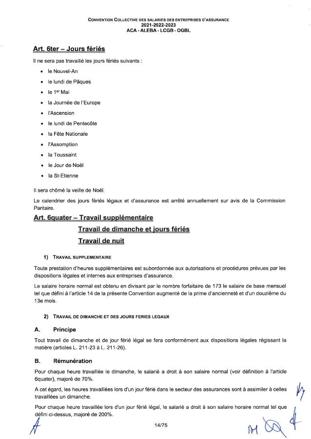 Convention collective de travail des salariés des entreprises d'assurance