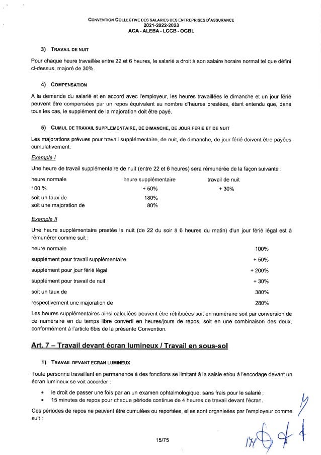 Convention collective de travail des salariés des entreprises d'assurance