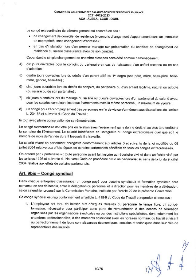 Convention collective de travail des salariés des entreprises d'assurance