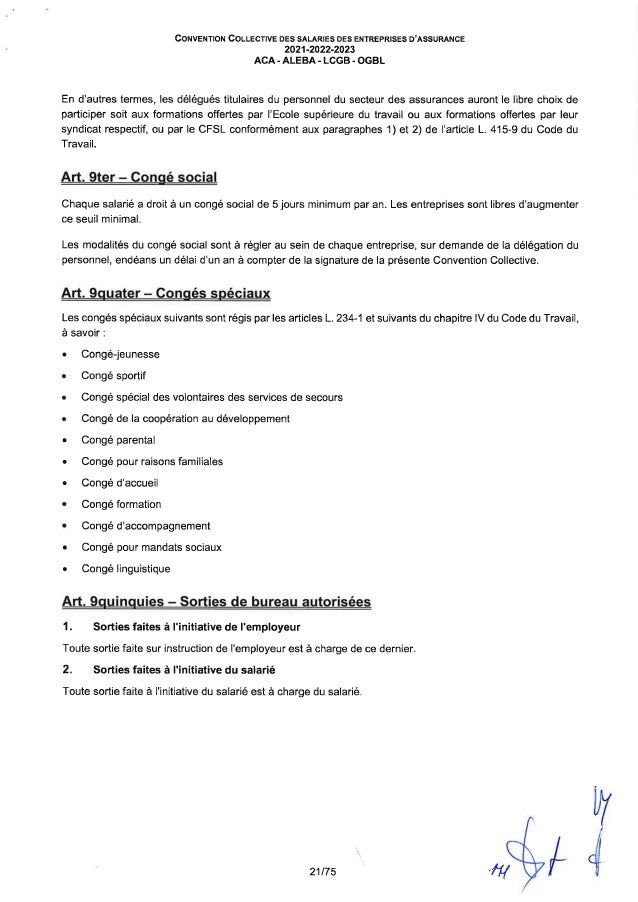 Convention collective de travail des salariés des entreprises d'assurance