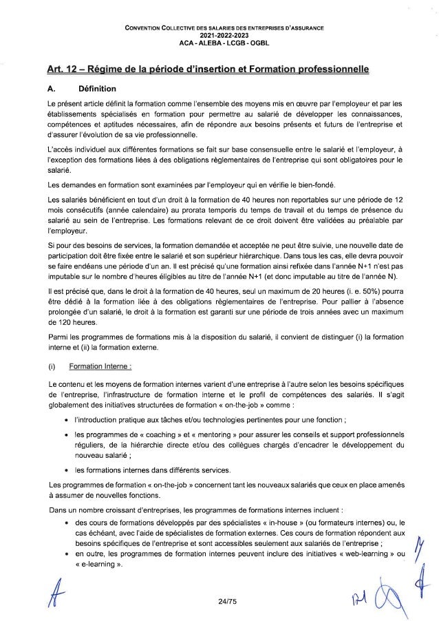 Convention collective de travail des salariés des entreprises d'assurance