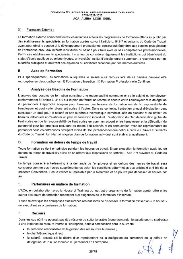 Convention collective de travail des salariés des entreprises d'assurance