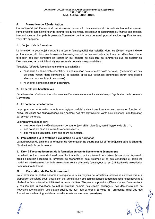Convention collective de travail des salariés des entreprises d'assurance