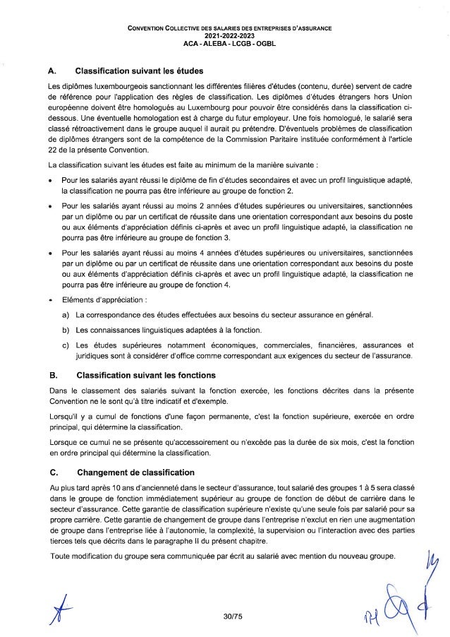 Convention collective de travail des salariés des entreprises d'assurance