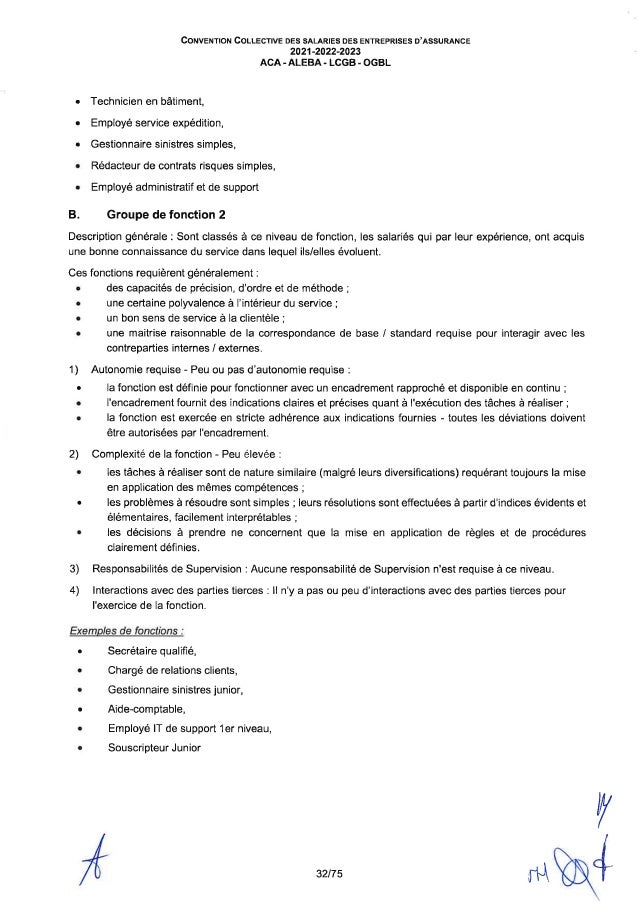 Convention collective de travail des salariés des entreprises d'assurance