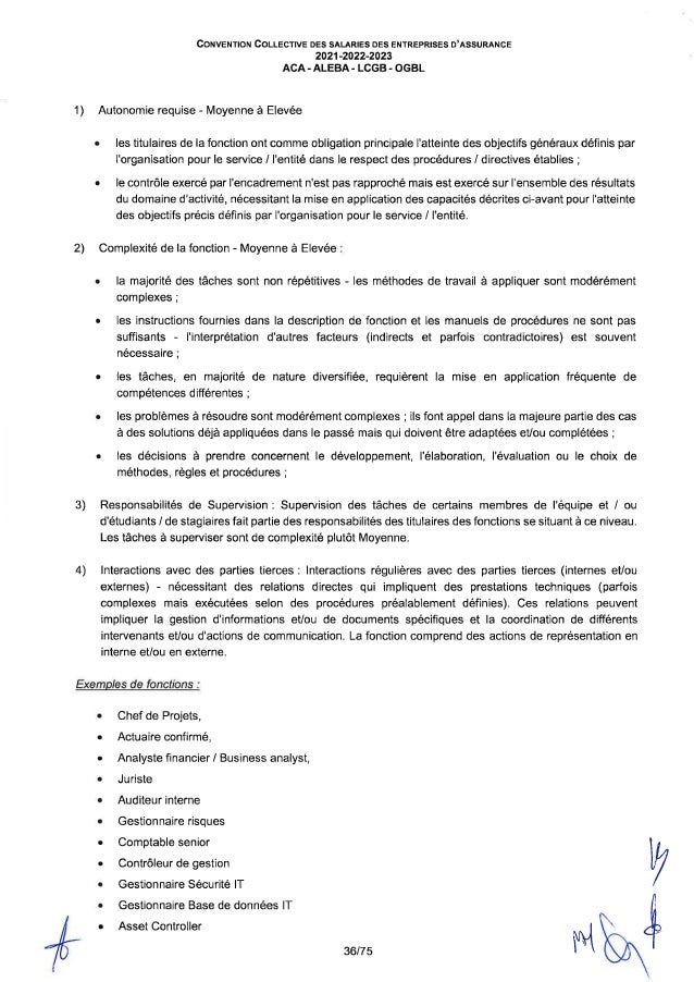 Convention collective de travail des salariés des entreprises d'assurance