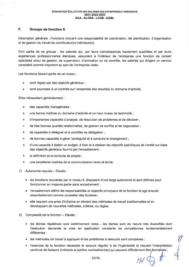 Convention collective de travail des salariés des entreprises d'assurance