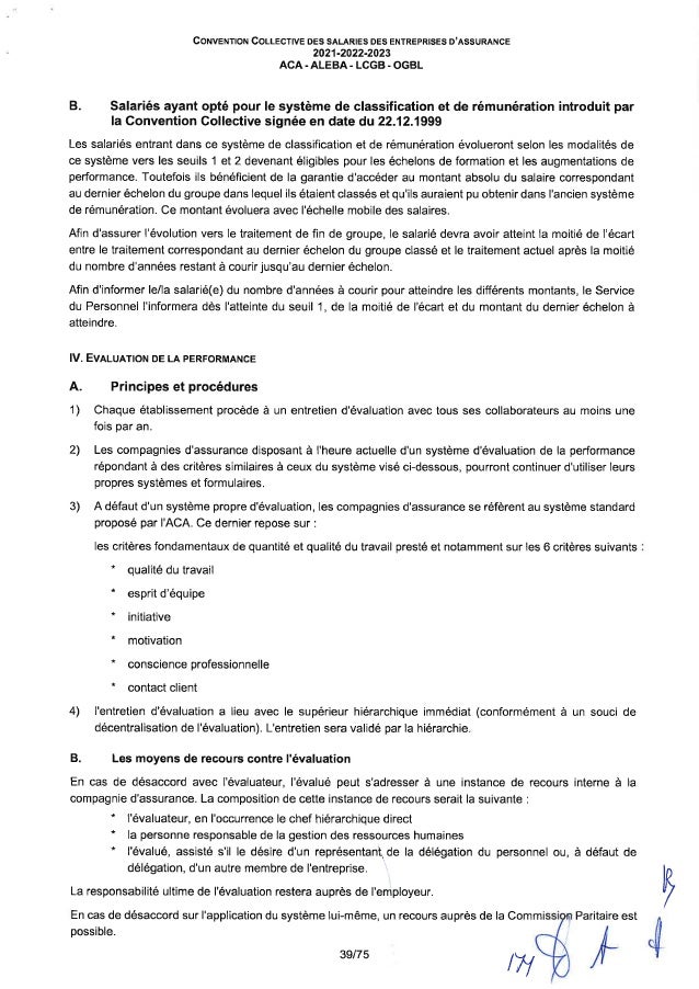 Convention collective de travail des salariés des entreprises d'assurance