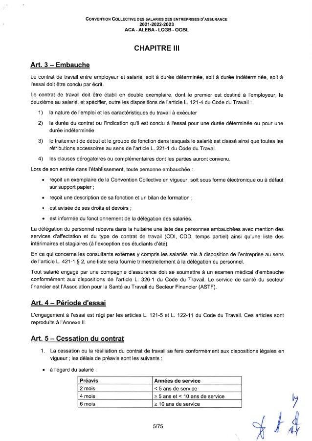 Convention collective de travail des salariés des entreprises d'assurance