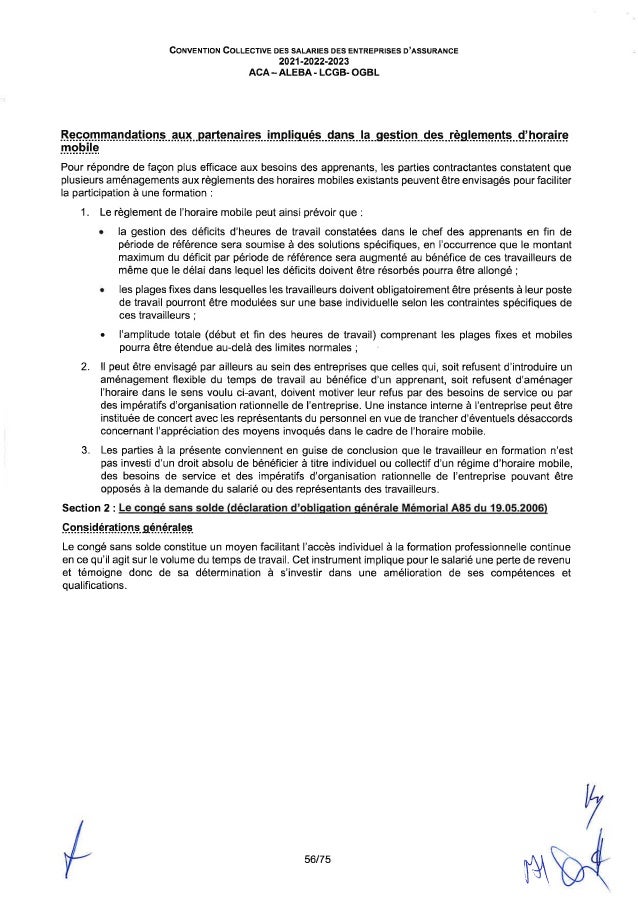 Convention collective de travail des salariés des entreprises d'assurance