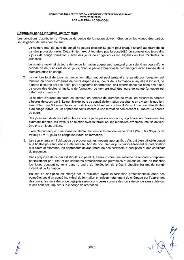 Convention collective de travail des salariés des entreprises d'assurance