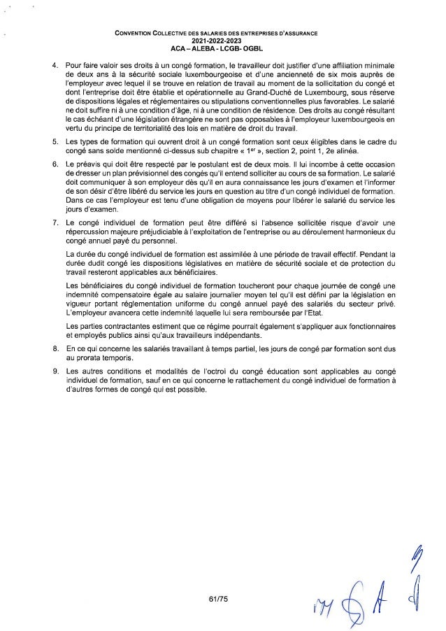 Convention collective de travail des salariés des entreprises d'assurance