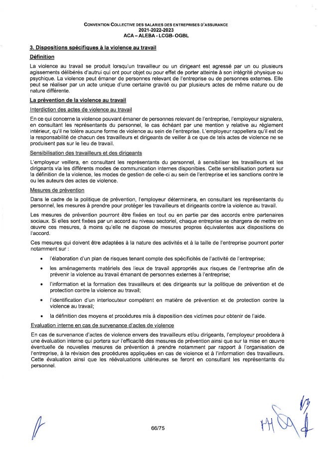 Convention collective de travail des salariés des entreprises d'assurance