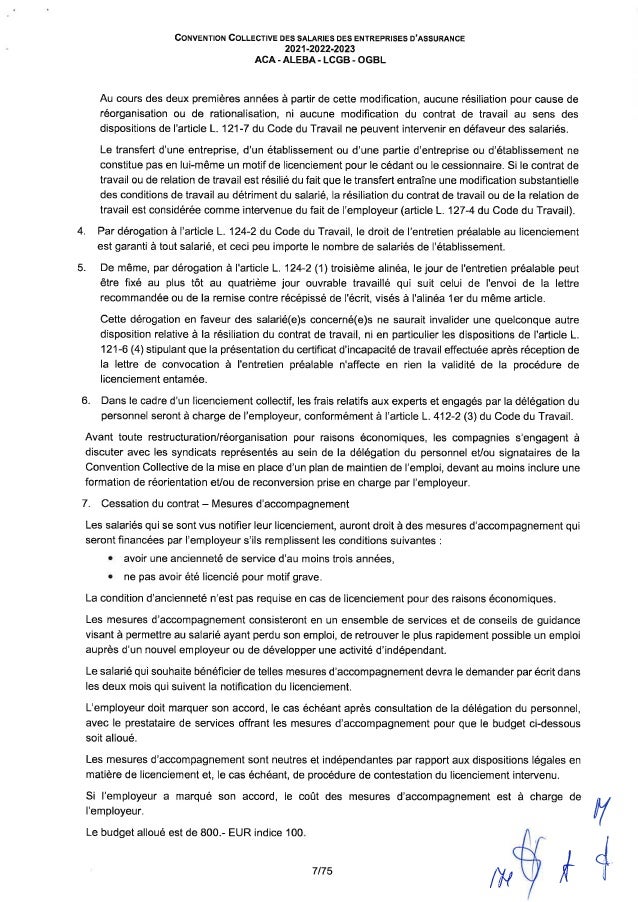 Convention collective de travail des salariés des entreprises d'assurance