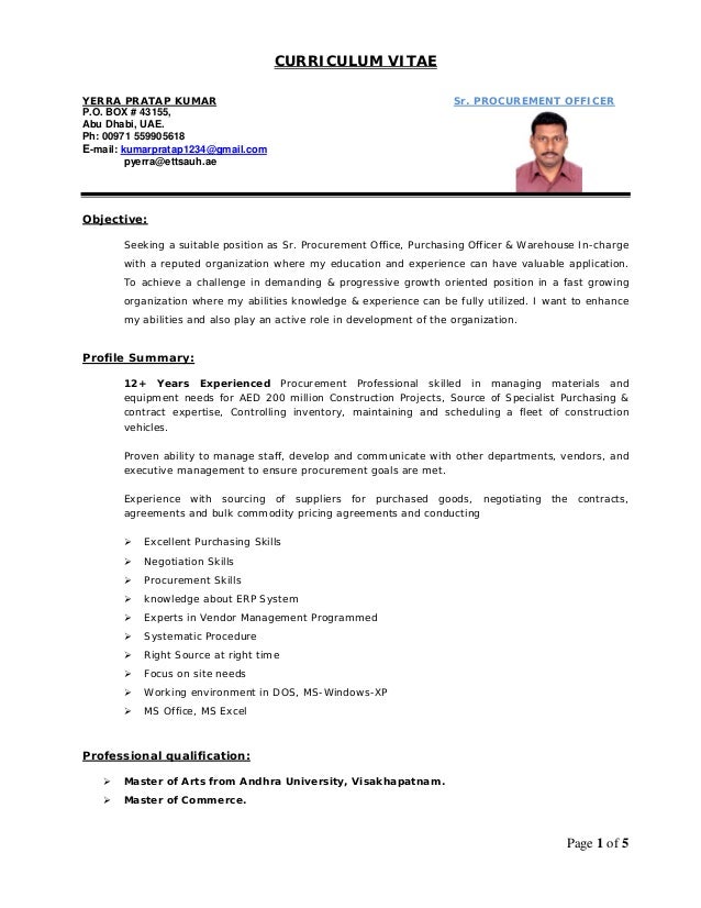 cv procurement
