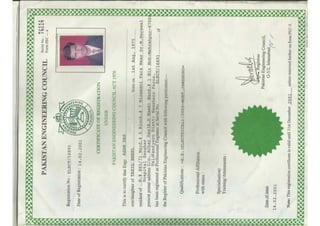 Pakistan Engineering Councile Registeration
