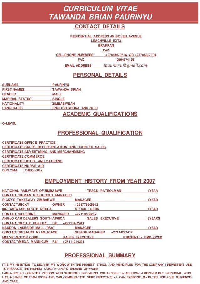 Brian S Curriculum Vitae 1