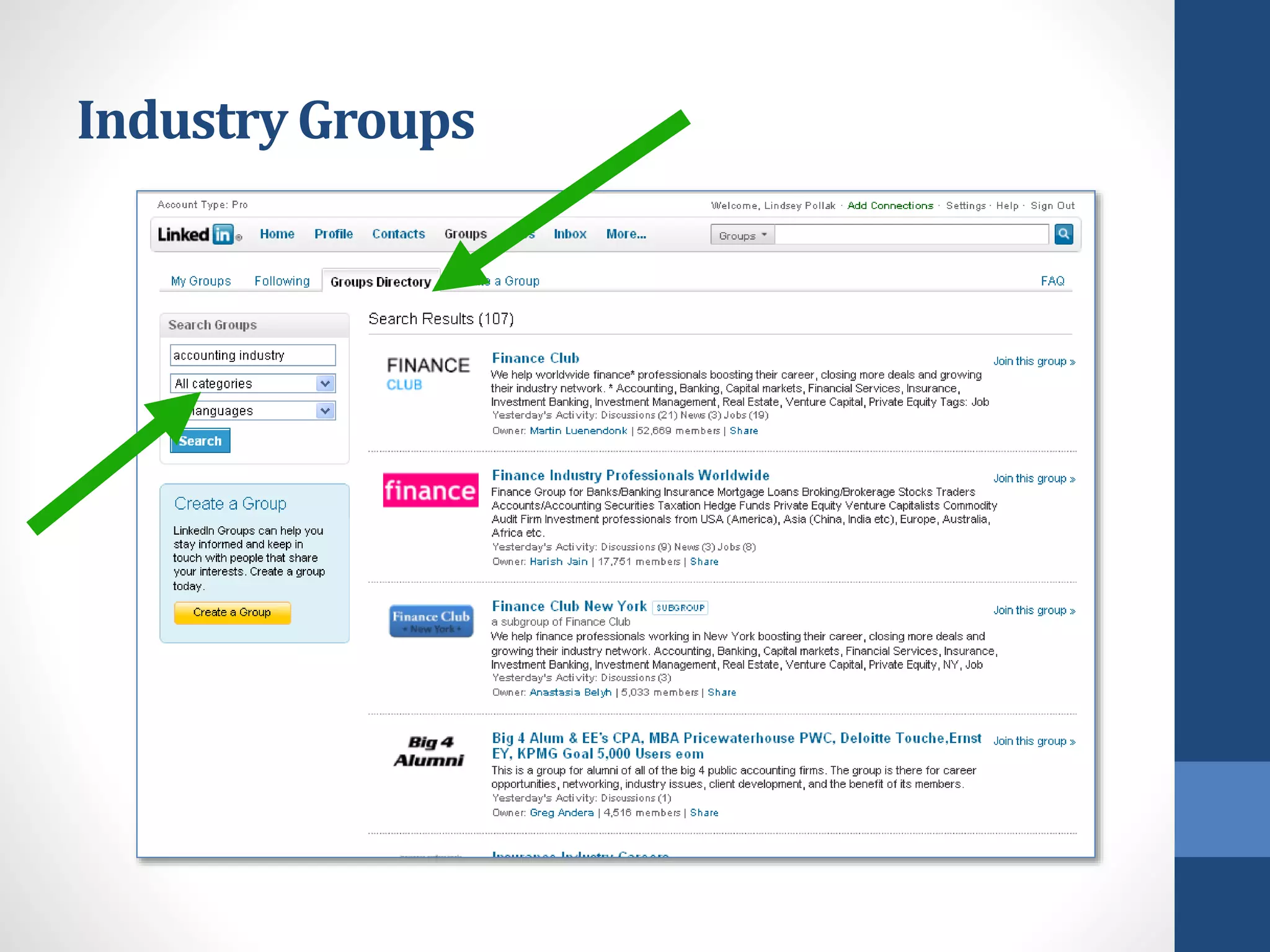 Industry Groups
 
