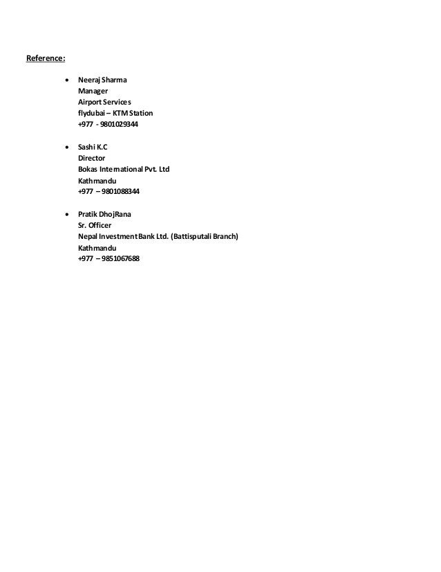 resume nepal investmentbank