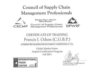 CSCMP Certificate