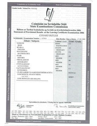 Leaving Cert Results 2006