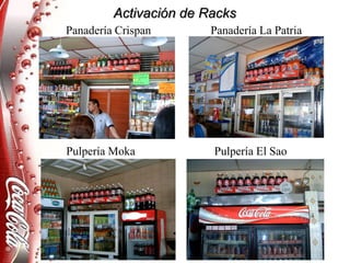 Activación de Racks
Panadería Crispan Panadería La Patria
Pulpería Moka Pulpería El Sao
 