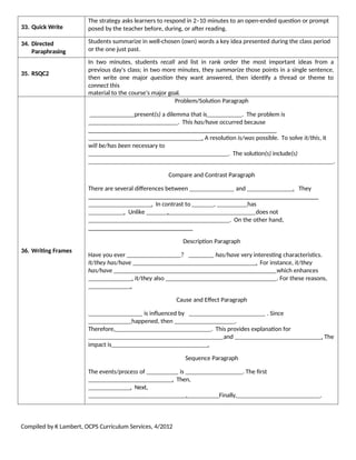 Tools for formative assessment - Educational material | DOCX
