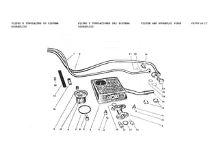 FILTRO E TUBULAÇÕES DO SISTEMA FILTRO Y TUBULACIONES DEL SISTEMA FILTER AND HYDRAULIC PIPES 6U/8Uid-LI^
HIDRÁULICO HIDRÁULICO
 
