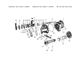 TRANSMISSÃO FINAL DIREITA E ESQUERDA TRANSMISIÕN FINAL DERECHA Y IZQUIERDA LEFT AND RIGHT FINAL DRIVES
 