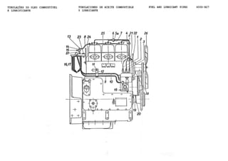 TUBULAÇÕES DO OLEO COMBUSTÍVEL
E LUBRIFICANTE
TUBULACIONES DE ACEITE COMBUSTIBLE
Y LUBRICANTE
FUEL AND LUBRICANT PIPES 600D-B27
 