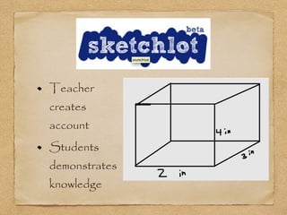 Teacher
creates
account
Students
demonstrates
knowledge
 