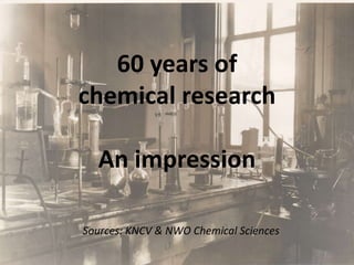 60 years of
chemical research
An impression
Sources: KNCV & NWO Chemical Sciences
 