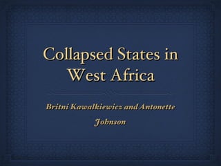 Collapsed States in West Africa ,[object Object]