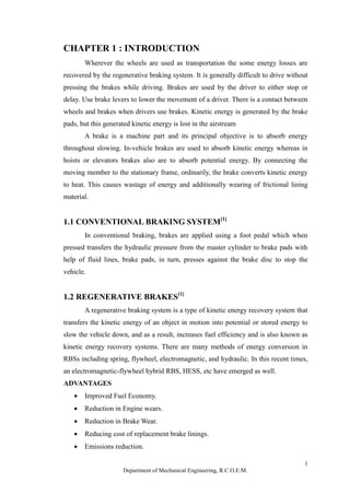 Regenerative Braking System Report | PDF