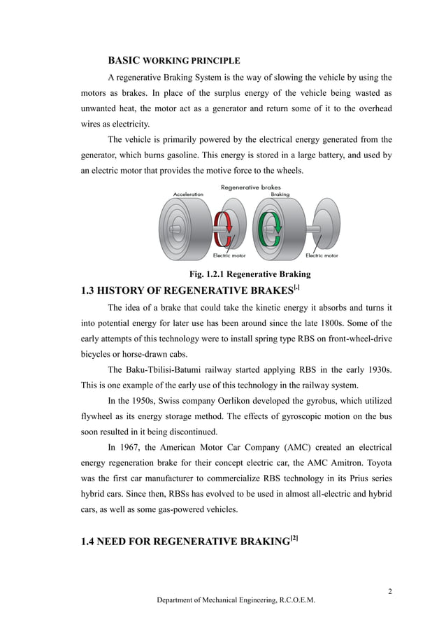 Regenerative Braking System Report