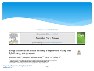 Sangeet Khule/Regenerative Braking System/Techical
Seminar/2020-21
22/30
 