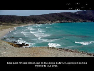 Seja quem fôr esta pessoa, que os teus anjos, SENHOR, a protejam como a
menina de teus olhos.
 