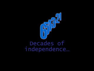 Decades of independence… 1 2 3 4 5 6 