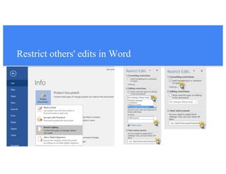 Restrict others' edits in Word
 