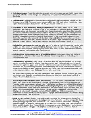 60 MS Word Tips