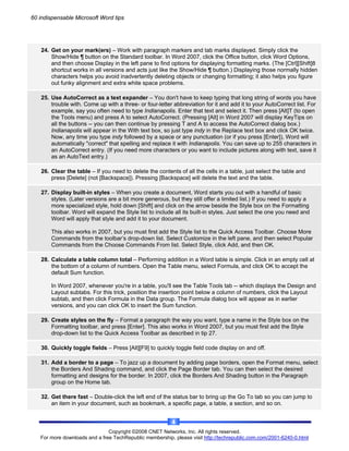 60 MS Word Tips